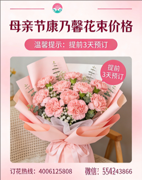 潍坊安丘市花店母亲节康乃馨花束